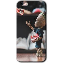 iPhone 6s Plus Kılıf Hd Desen Baskılı Arka Kapak + Kırılmaz Cam - I Am Groot