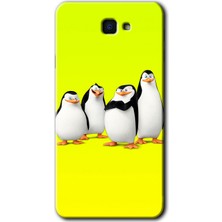 Galaxy J7 Prime Kılıf Hd Desen Baskılı Arka Kapak + Kırılmaz Cam - Penguenler