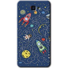 Galaxy J7 Prime 2 Kılıf Hd Desen Baskılı Arka Kapak + Kırılmaz Cam - Kedi Galaksi