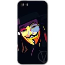 iPhone 5s Kılıf Hd Desen Baskılı Arka Kapak + Esnek Nano Cam - Vendetta