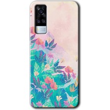 Vivo Y31 2021 Kılıf Hd Desen Baskılı Arka Kapak + Kırılmaz Cam - Çizim Yapraklar
