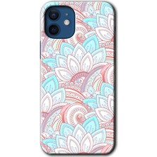 iPhone 12 Kılıf Hd Desen Baskılı Arka Kapak + Esnek Nano Cam - Çin Mandala 1