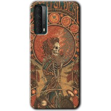 Gramaphone Huawei P Smart 2021 Kılıf Hd Desen Baskılı Arka Kapak + Esnek Nano Cam - İskeleet Aşk