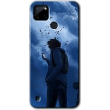 Gramaphone Realme C21 Kılıf Hd Desen Baskılı Arka Kapak + Kırılmaz Cam - Sonbahar Yalnızlığı