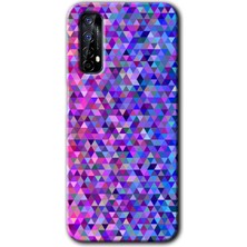 Realme 7 Kılıf Hd Desen Baskılı Arka Kapak + Esnek Nano Cam - Pixel Mozaik