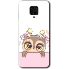 Redmi Note 9s Kılıf Hd Desen Baskılı Arka Kapak + Kırılmaz Cam - Sevimli Baykuş