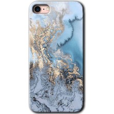 iPhone Se 2020 Kılıf Hd Desen Baskılı Arka Kapak - Eski Mermer
