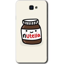 Galaxy J7 Prime Kılıf Hd Desen Baskılı Arka Kapak + Kırılmaz Cam - Nutella Aşkım