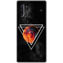 Galaxy Note 10 Kılıf Hd Desen Baskılı Arka Kapak + Kırılmaz Cam - Kızıl Gezegen