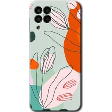 Galaxy M33 Kılıf Hd Desen Baskılı Arka Kapak + Esnek Nano Cam - Vektör Çiçekler