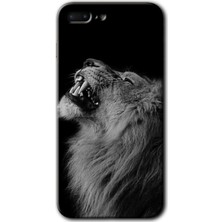 iPhone 7 Plus Kılıf Hd Desen Baskılı Arka Kapak + Kırılmaz Cam - Lion