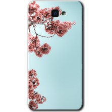 Galaxy J7 Prime Kılıf Hd Desen Baskılı Arka Kapak + Kırılmaz Cam - Japon Çiçeği
