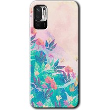 Gramaphone Redmi Note 10 5g Kılıf Hd Desen Baskılı Arka Kapak + Kırılmaz Cam - Çizim Yapraklar