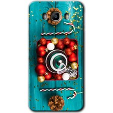 Galaxy J7 2016 Kılıf Hd Desen Baskılı Arka Kapak + Kırılmaz Cam - Christmas