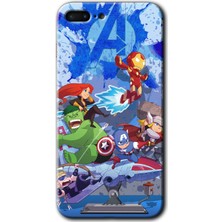 iPhone 7 Plus Kılıf Hd Desen Baskılı Arka Kapak + Kırılmaz Cam - Avengers Cartoon