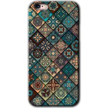 iPhone 6 Plus Kılıf Hd Desen Baskılı Arka Kapak + Esnek Nano Cam - Mandala Desen