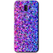 Gramaphone Galaxy J8 Kılıf Hd Desen Baskılı Arka Kapak + Esnek Nano Cam - Pixel Mozaik