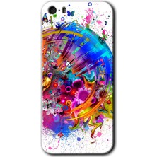 Gramaphone Apple iPhone 5s Kılıf Hd Desen Baskılı Arka Kapak + Esnek Nano Cam - 4K Clock