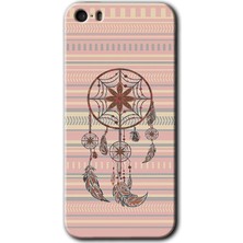 Gramaphone Apple iPhone 5s Kılıf Hd Desen Baskılı Arka Kapak + Esnek Nano Cam - Mandala Retro