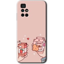 Gramaphone Redmi 10 Kılıf Hd Desen Baskılı Arka Kapak + Kırılmaz Cam - Meyveli Süt