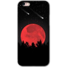 Gramaphone Apple iPhone 6 Plus Kılıf Hd Desen Baskılı Arka Kapak + Esnek Nano Cam - Kanlı Ay