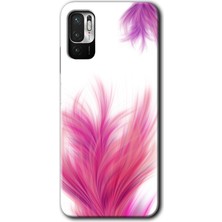 Gramaphone Redmi Note 10 5g Kılıf Hd Desen Baskılı Arka Kapak + Kırılmaz Cam - Pembe Tüy