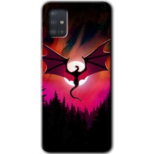 Galaxy A51 Kılıf Hd Desen Baskılı Arka Kapak + Kırılmaz Cam - Dragon Night