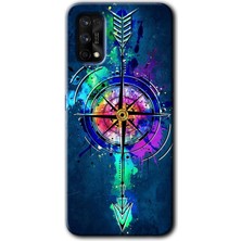 Realme 7 Pro Kılıf Hd Desen Baskılı Arka Kapak + Kırılmaz Cam - Gizemli Pusula