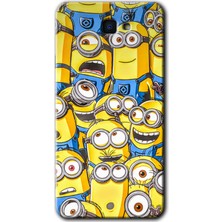 Galaxy J7 Prime 2 Kılıf Hd Desen Baskılı Arka Kapak + Kırılmaz Cam - Minion Ordusu