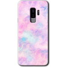 Gramaphone Galaxy S9 Plus Kılıf Hd Desen Baskılı Arka Kapak + Esnek Nano Cam - Pembe-Duman