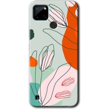 Gramaphone Realme C21 Kılıf Hd Desen Baskılı Arka Kapak - Vektör Çiçekler