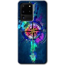 Gramaphone Galaxy S20 Ultra Kılıf Hd Desen Baskılı Arka Kapak + Esnek Nano Cam - Gizemli Pusula