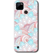 Realme C21 Kılıf Hd Desen Baskılı Arka Kapak + Esnek Nano Cam - Çin Mandala 1