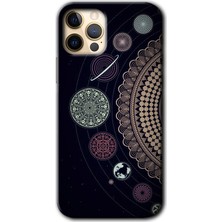 Gramaphone Apple iPhone 12 Pro Kılıf Hd Desen Baskılı Arka Kapak + Esnek Nano Cam - Gezegen Döngüsü