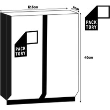 Packtory   Aluminyum Yan Körüklü Quadro Ambalaj 12,5 X 40 + 4 cm. 1000 gr. - 50 Adet
