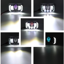 C9 5" Rgb Kuru Kafa Angel Skull Off Road LED Lambası Jeep Wrangler & Cherokee & LN106 Uyumlu Far