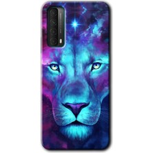 Huawei P Smart 2021 Kılıf Hd Desen Baskılı Arka Kapak - Neon Lion