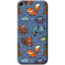 iPhone 5s Kılıf Hd Desen Baskılı Arka Kapak + Esnek Nano Cam - Animals Funny