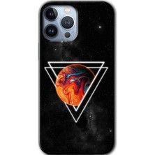 iPhone 13 Pro Max Kılıf Hd Desen Baskılı Arka Kapak + Kırılmaz Cam - Kızıl Gezegen