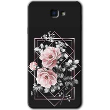 Galaxy J7 Prime Kılıf Hd Desen Baskılı Arka Kapak + Kırılmaz Cam - Retro Çiçek 1
