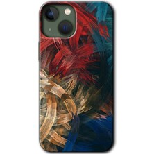 iPhone 13 Mini Kılıf Hd Desen Baskılı Arka Kapak + Kırılmaz Cam - Karma Boyalar
