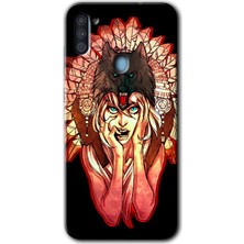 Gramaphone Galaxy M11 Kılıf Hd Desen Baskılı Arka Kapak + Kırılmaz Cam - Kurt Kız