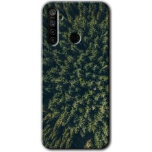 Gramaphone Realme 6i Kılıf Hd Desen Baskılı Arka Kapak + Kırılmaz Cam - Çam Ağacı Ormanı