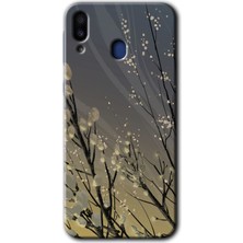 Galaxy M20 Kılıf Hd Desen Baskılı Arka Kapak + Kırılmaz Cam - Branches Flowers