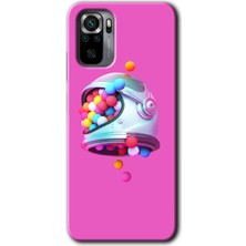 Gramaphone Redmi Note 10 Kılıf Hd Desen Baskılı Arka Kapak + Kırılmaz Cam - Uzay Başlığı
