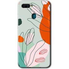 Oppo A5S Kılıf Hd Desen Baskılı Arka Kapak + Esnek Nano Cam - Vektör Çiçekler