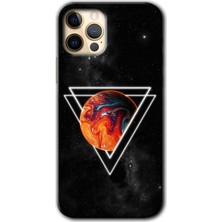 iPhone 12 Pro Kılıf Hd Desen Baskılı Arka Kapak + Esnek Nano Cam - Kızıl Gezegen