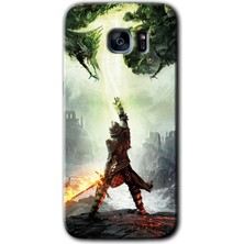Galaxy S7 Edge Kılıf Hd Desen Baskılı Arka Kapak + Esnek Nano Cam - Dragon Hunter