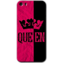 Gramaphone Apple iPhone 5s Kılıf Hd Desen Baskılı Arka Kapak + Kırılmaz Cam - Queen