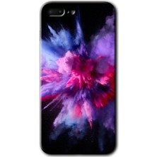 Gramaphone Apple iPhone 7 Plus Kılıf Hd Desen Baskılı Arka Kapak + Kırılmaz Cam - Color Splash Purple